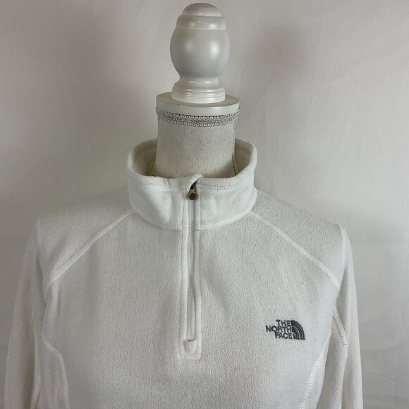 The North Face Fleece Pullover Women's L White Long Sleeve Quarter Zip - Picture 2 of 13
